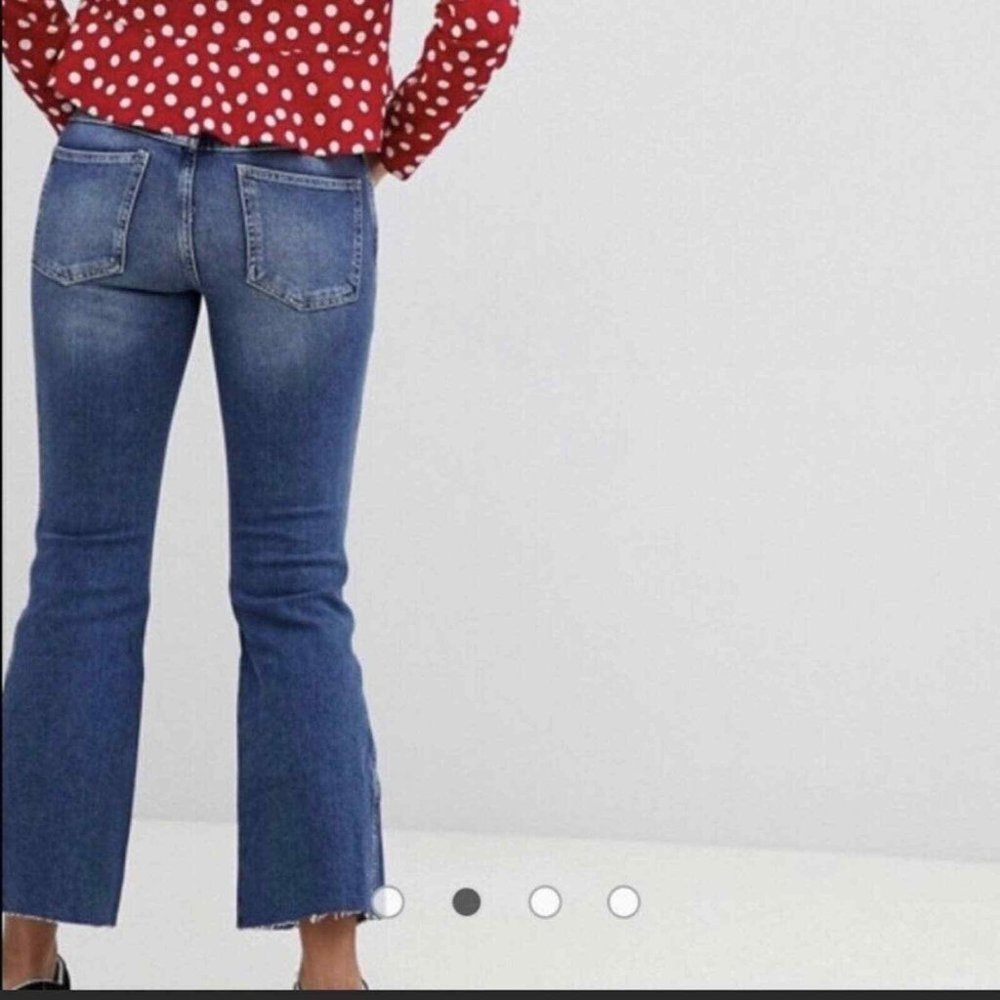 Free People Rita Crop Flare High Rise Raw Hem Jeans